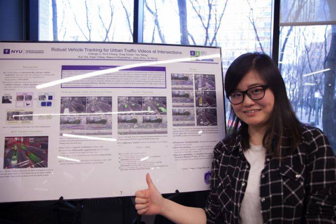 Chenge Li, Ph.D., Electrical Engineering presents her paper Robust Vehicle Tracking for Urban Traffic Videos at Intersections
